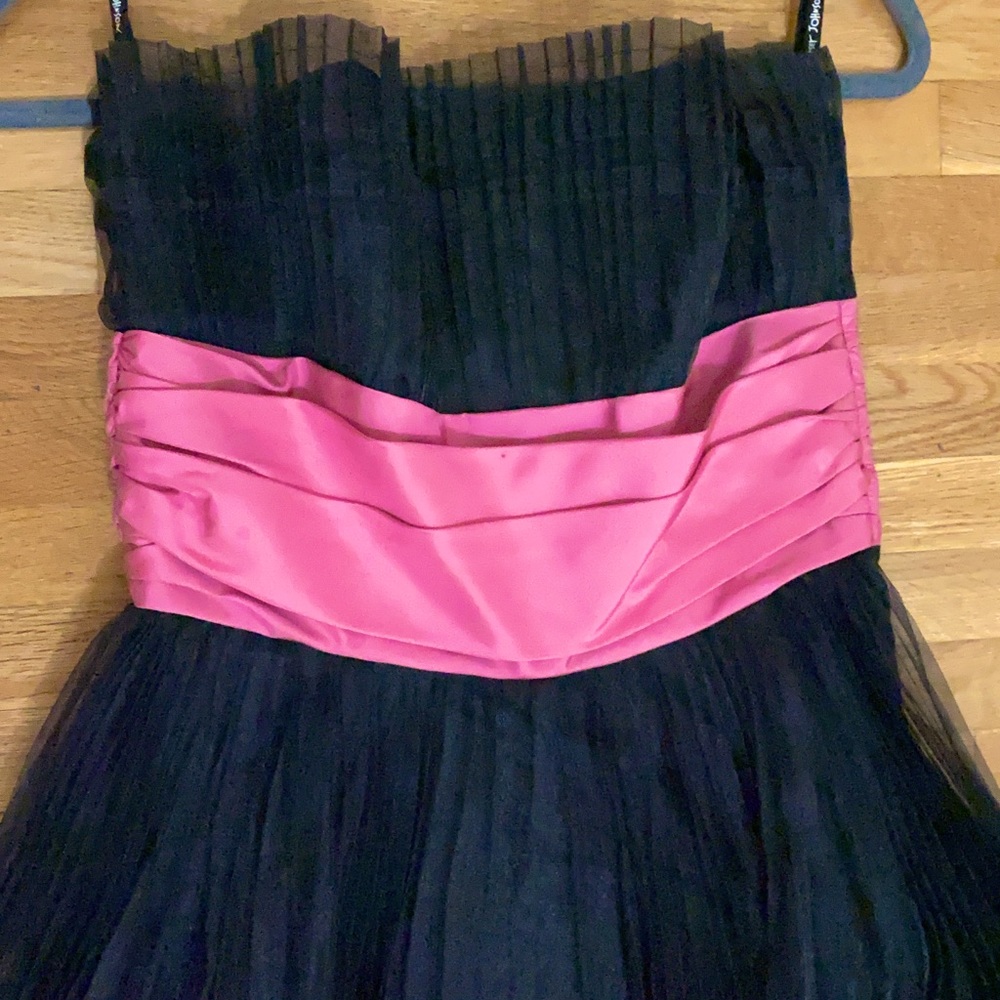 Betsey Johnson Black Dress Pink Bow - Picture 5 of 8